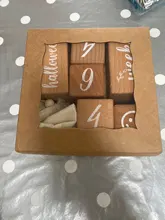 Juego de 6 uds./1Set de tarjetas de nacimiento para bebé, Milestone, bloque de haya cuadrado grabado, meses de nacimiento para recién nacidos, Mitos de cumpleaños, accesorios de fotografía