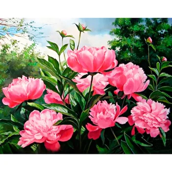

AG 2304 a set of d/making paintings with rhinestones "peony color" 48*38 cm Granni