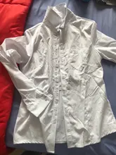 Blusa informal de oficina para mujer, camisa Formal de manga larga con cuello ceñido para fiesta y Blanco sólido, 2020
