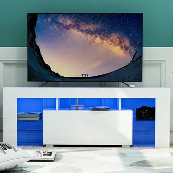 Modern White TV Unit 51 Inch High Gloss LED TV Stand Console Table Cabinet Table with Storage for Living Room
Modern White TV Unit 51 Inch High Gloss LED TV Stand Console Table Cabinet Table with Storage for Living Room