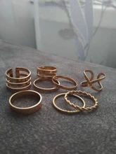 Doocna 8 unids/set Bohemia oro conjunto anillo conjuntos para los hombres y las mujeres geométrico Simple anillo de boda de toque de accesorios de joyería 10287