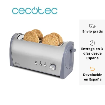 Cecotec Steel & Toast 2L Steel Toaster. 6 Power Levels Capacity for 4 Toasts 3 Functions Toasting Reheating Defrosting 1400 W
Cecotec Steel & Toast 2L Steel Toaster. 6 Power Levels Capacity for 4 Toasts 3 Functions Toasting Reheating Defrosting 1400 W