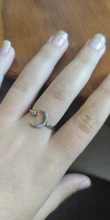 Anillo de plata de primera ley con forma de luna y estrella para mujer, sortija, plata esterlina 925 Plata de Ley auténtica, Circonia cúbica, zirconia, circonita, zirconita, estilo minimalista, 2019