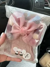 Calcetines de invierno para niñas bebé con lazos grandes, tobilleros para niños, Princesa, además de terciopelo