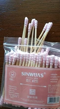 100 unids/pack Rosa doble cabeza hisopo de algodón palos mujer removedor de maquillaje de algodón punta médica para nariz y orejas de limpieza a prueba de polvo