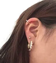 Pendientes bohemios de cristal para mujer, Multicolor, en forma de C, sin perforaciones, pequeños, para novia, boda, Clip, joyería