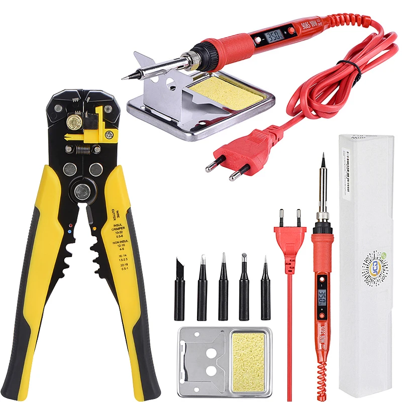 QHTITEC Automatic Wire stripper Pliers wire cable cutter electrician Multitools pliers 80W 220V 908S LED soldering iron
QHTITEC Automatic Wire stripper Pliers wire cable cutter electrician Multitools pliers 80W 220V 908S LED soldering iron