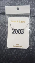 Collar de acero inoxidable con número de año para mujer y niña, Gargantilla con letras del 1987 al 2010, regalo de cumpleaños