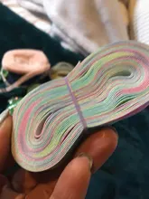 BRISTLEGRASS 5 Yard 5/8 15mm Pastel Rainbow Print FOE Fold Over Elastics Spandex Satin