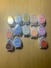 Juego de almohadillas de tinta de gota de agua para álbum de recortes, sellos de goma de aceite, almohadilla de tinta en forma de Kwaii, decoración de libros de boda, bricolaje