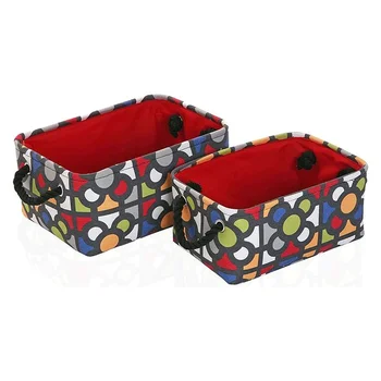Basket set Textile (2 Pieces) (25 x 16 x 35 cm)