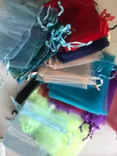 Lote de 100 bolsas de organza para joyas y regalos de 23 colores, bolsitas para regalos de boda, para navidad, para guardar dulces, embalaje de joyerías, 5*7 cm, 7*9 cm, 9x12cm