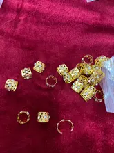 50 unids/lote de diamantes de imitación de oro pelo temor trenzas Dreadlock perlas ajustable trenza esposas Clip en forma de corazón de la extensión del pelo de joyería