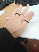 MANGOSKY-anillo delgado de 3mm para hombre y mujer, 1 unidad, titanio negro