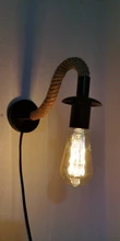 Bedside Lamp Loft Hemp-Rope Industrial-Sconce Wood Corridor Vintage Outdoor 220V 110V