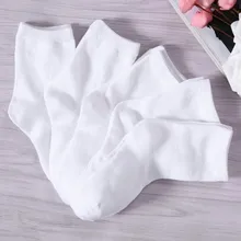 5 pares de ropa deportiva de algodón para niños, media blanca, sólida, transpirable, Primavera