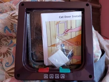Puerta de 4 con cerradura perro gato gatito seguridad de puertas solapa Puerta de plástico ABS S/M/L animales Gato perro puerta para mascotas