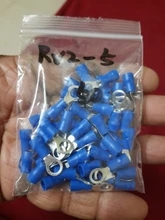 10-100 unids/set RV2 terminales aisladas de anillo azul Cable Conectores eléctricos de crimpado 16-14 AWG Kit M3/M4/M5/M6/M8