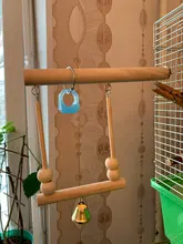 Columpio para aves de juguete soporte de percha de madera con cuentas para masticar, soporte para dormir, juguetes para pájaros periquitos C42