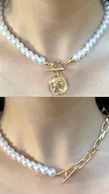 Gargantilla de perlas góticas para mujer, Collar de Color dorado, colgante Lasso, joyería en el cuello, cadena de cuentas, Gargantilla para niña, Kpop