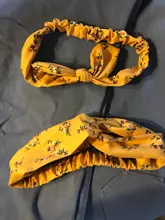 Mamá y bebé diadema de la hija de la madre diademas de chica Floral Corbata con impresión nudo diadema de Orejas de conejo, accesorios de pelo