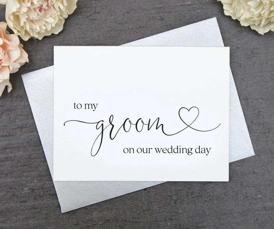 Custom text To my Groom On Our Wedding Day Card, mother in law flower girl bridesmaid Wedding Party Thank you Card Note Card
Custom text To my Groom On Our Wedding Day Card, mother in law flower girl bridesmaid Wedding Party Thank you Card Note Card