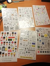 Pegatina de papel para decoración de diario de viaje de estilo europeo, planificador de etiquetas de álbum de recortes, Kawaii, regalos coreanos, pegatinas estacionarias