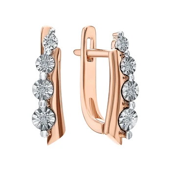 Gold earrings with diamonds sunlight sample 585
Gold earrings with diamonds sunlight sample 585