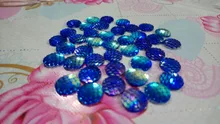 40 piezas 8mm 10mm 12mm Colores mixtos sirena pescado escala plana trasera Diamante de imitación redondo cabujón adorno Scrapbooking manualidades DIY