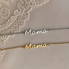 RIR de acero inoxidable mamá pulsera de enlace de cadena de oro pulsera regalo para el Día DE LA Madre nueva mamá regalos
