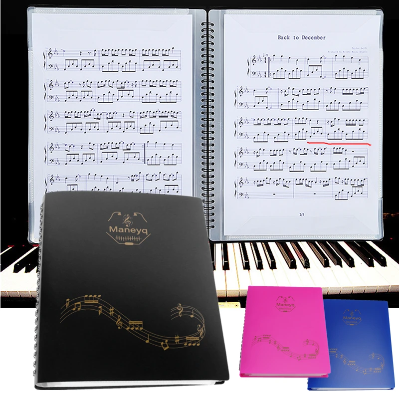 

Music Score Coil Folder Practice Piano Paper Sheets A4 Size Music Score Sheet Document Storage Organizer 30 Sheets (60 Pages)