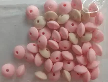 LOFCA 50 uds 12mm silicona lentejas abalorios para dentición de bebé cuentas BPA-libre de grado de alimentos de bebé cuidado Oral cadena de chupete accesorios
