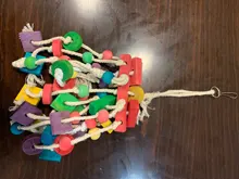 Divertido bloques de madera loro juguete aves loro colgante juguete Budgie periquito Cockatiel loros masticable de entrenamiento herramienta