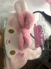 Diadema de peluche de dibujos animados para niñas, juguete kuku, conejo, perro de grandes orejas, Puding, cinta del pelo de felpa suave, herramienta de maquillaje para limpieza facial