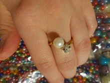 CACANA-anillos de acero inoxidable para mujer, joyería de moda de perlas chapadas y circonita cúbica, n. ° R97, venta al por mayor