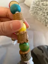 Toys Pet-Supplies Birds Parrot Wooden Ropes Cage-Balls Hanging Chew-Bite Natural Garden-Ornament