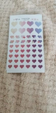 Pegatinas decorativas para la agenda, 2 hojas (100 uds) con bonito gradiente de corazones amorosos