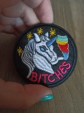 Embroidered Patches Badge UFO Applique Biker Iron-On-Sew Space Motorcycle Cheap Skull