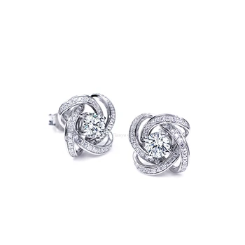 Tianyu gems flower shape silver earring moissanites diamonds earring
Tianyu gems flower shape silver earring moissanites diamonds earring
