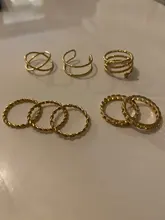 Tocona-Conjunto de anillos de unión para mujer, de Color dorado y plateado geométrico Simple, conjunto de anillos de cristal, abalorio, anillo, regalo de joyas de fiesta 9927