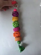 Hebras de madera para morder de loro, juguetes molares Para morder de aves, Bola de ratán, PXPC