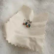 Pendientes de tuerca de Plata de Ley 925 para Corazón Arco Iris, joyería para Chica adolescente, amiga, Chico, regalos, S-E957