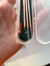 ATOMUS 4 unids/set eliminación de acné agujas de acero inoxidable Facial Blackhead punto grano removedor Extractor herramienta para cuidado de la cara