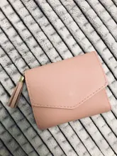 DOLOVE-cartera corta con borla para mujer, cartera pequeña coreana, sencilla, cuadrada, billeteras sencillas, monedero, Mini bolsa
