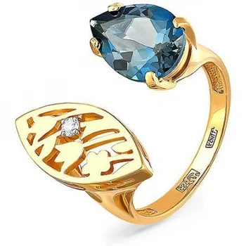 Ring with topaz and diamond in Yellow Gold 
Ring with topaz and diamond in Yellow Gold