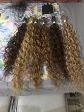 Ídolo de moda Afro Pelo Rizado paquetes de extensiones de cabello sintético 24-28 pulgadas 6 unids/lote Rubio degradado teje el pelo para las mujeres negras