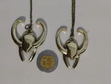 Collar de thor 2 the dark world para hombre y mujer, colgante de casco Loki, joyería de oro antigua vintage para hombres y mujeres, venta al por mayor