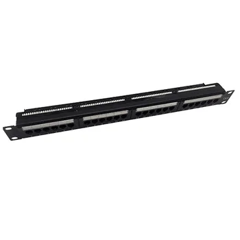 Patch panel 24 RJ45 Cat 6 UTP 1U con peine Negro
Patch panel 24 RJ45 Cat 6 UTP 1U con peine Negro