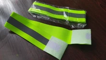 Correa de seguridad reflectante para piernas y muñeca, brazalete luminoso verde fluorescente para ciclismo carrera nocturna y trotar