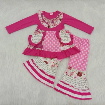 Baby girls pink color long sleeve shirt bell bottom pants flower print outfits boutique clothing sets ropa bebe nina
Baby girls pink color long sleeve shirt bell bottom pants flower print outfits boutique clothing sets ropa bebe nina